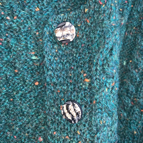 SOLD Carraig Donn Irish Chunky Knit Green Sweater - Picture 5 of 6